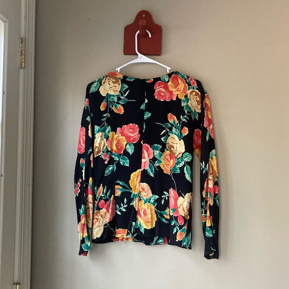 FINAL PRICE Vintage Carole Little Petites Black Floral Matching Set S - Picture 4 of 7